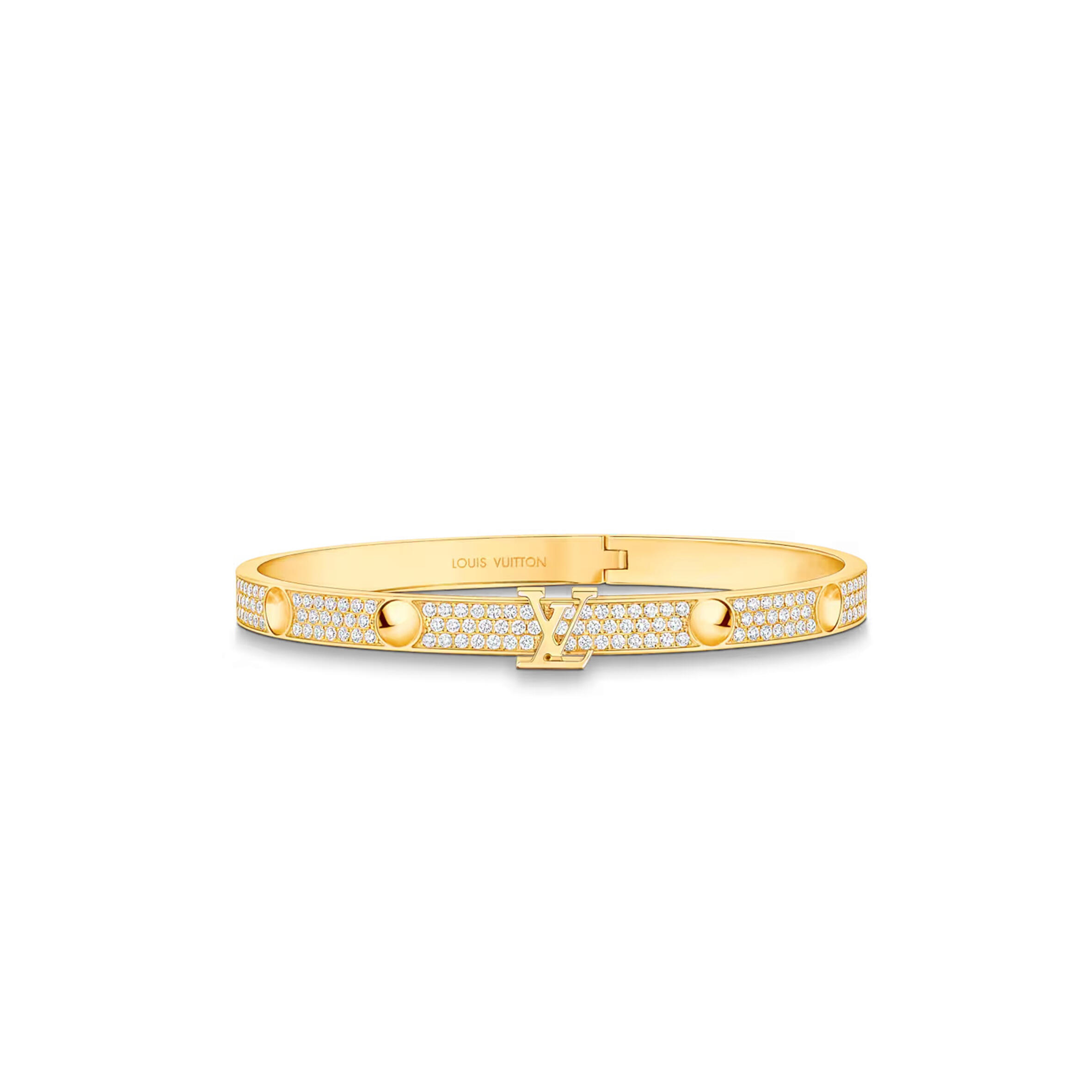 LOUIS VUITTON EMPREINTE BANGLE, YELLOW GOLD AND PAVE DIAMONDS Q95785 LOUIS VUITTON EMPREINTE BANGLE, YELLOW GOLD AND PAVE DIAMONDS Q95785